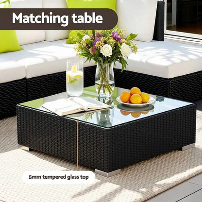 Gardeon 13-Piece Outdoor Sofa Set Wicker Couch Lounge Setting Cover - Mekamart Australia