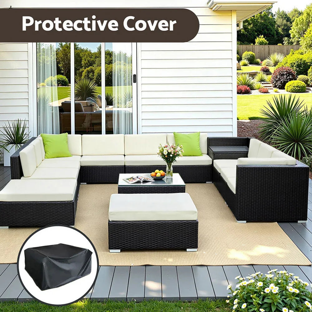 Gardeon 13-Piece Outdoor Sofa Set Wicker Couch Lounge Setting Cover - Mekamart Australia