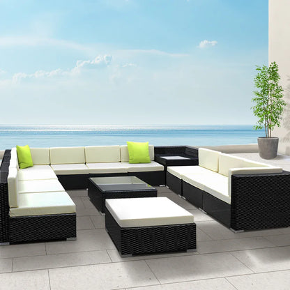 Gardeon 13-Piece Outdoor Sofa Set Wicker Couch Lounge Setting 11 Seater - Mekamart Australia