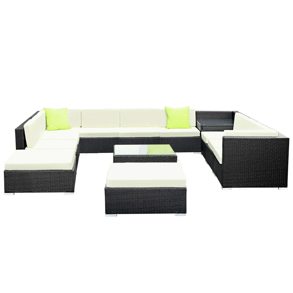Gardeon 13-Piece Outdoor Sofa Set Wicker Couch Lounge Setting 11 Seater - Mekamart Australia