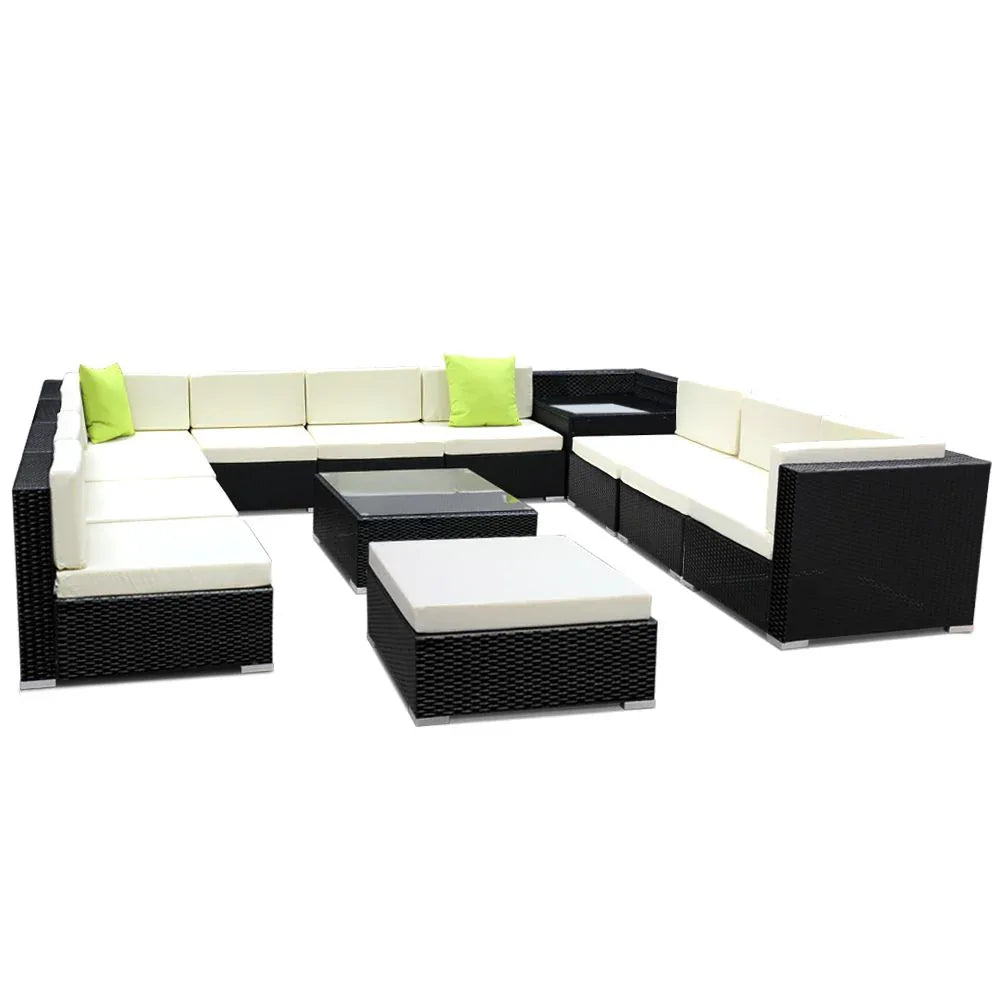 Gardeon 13-Piece Outdoor Sofa Set Wicker Couch Lounge Setting 11 Seater - Mekamart Australia