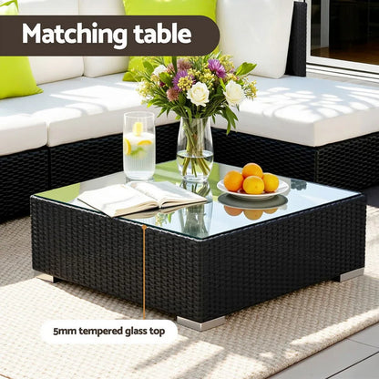 Gardeon 5-Piece Outdoor Sofa Set Wicker Couch Lounge Setting Cover - Mekamart Australia