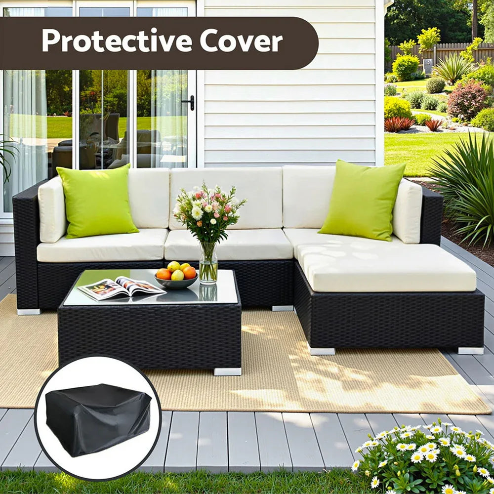 Gardeon 5-Piece Outdoor Sofa Set Wicker Couch Lounge Setting Cover - Mekamart Australia