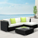 Gardeon 5-Piece Outdoor Sofa Set Wicker Couch Lounge Setting 4 Seater - Mekamart Australia