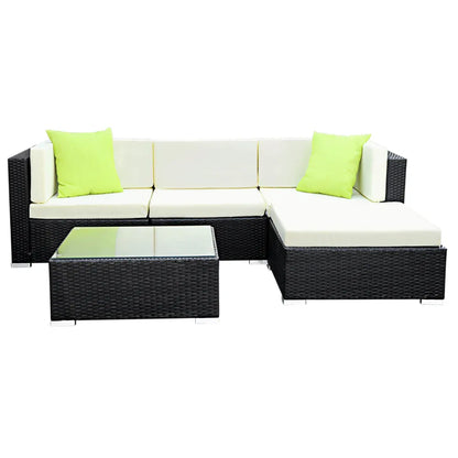 Gardeon 5-Piece Outdoor Sofa Set Wicker Couch Lounge Setting 4 Seater - Mekamart Australia