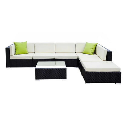 Gardeon 7-Piece Outdoor Sofa Set Wicker Couch Lounge Setting Cover - Mekamart Australia