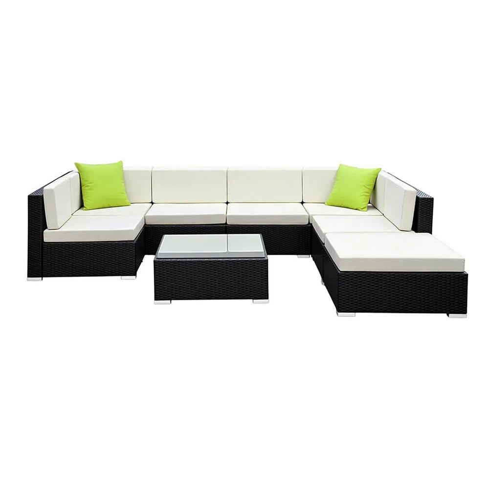 Gardeon 8-Piece Outdoor Sofa Set Wicker Couch Lounge Setting Cover - Mekamart Australia