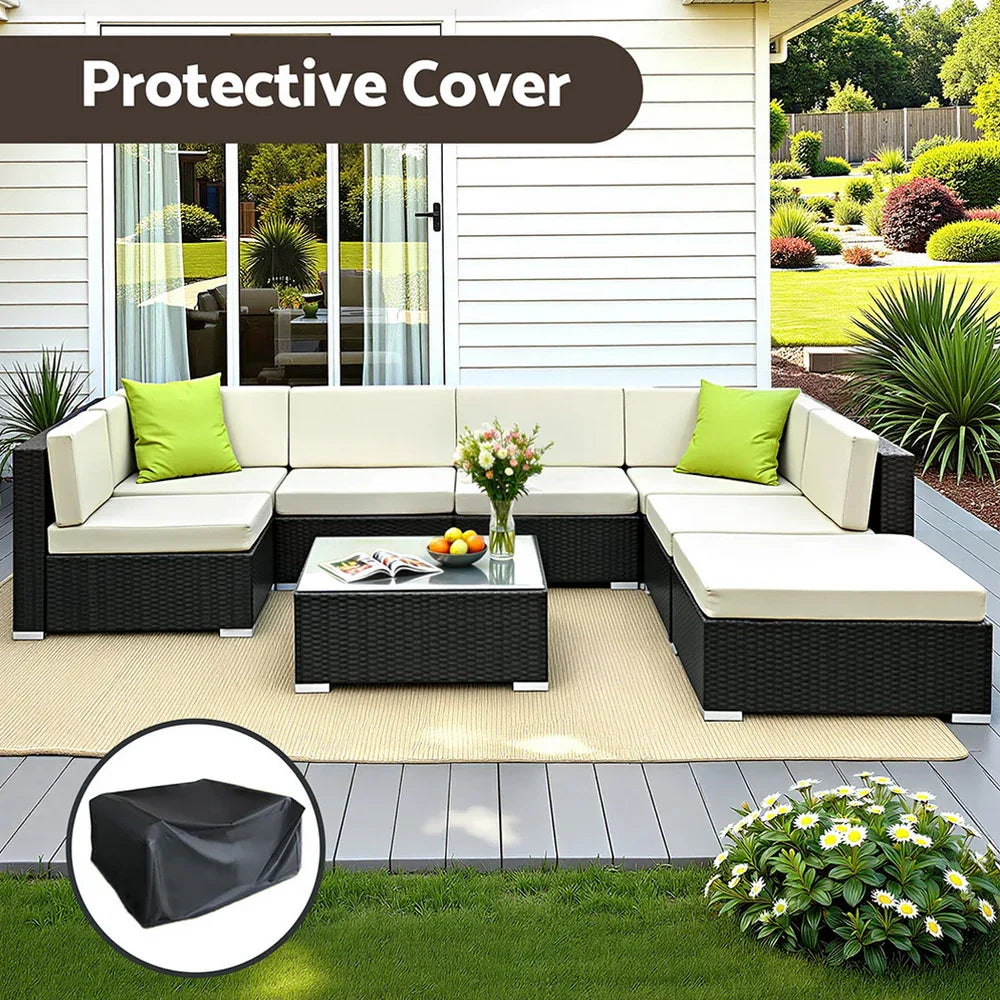 Gardeon 8-Piece Outdoor Sofa Set Wicker Couch Lounge Setting Cover - Mekamart Australia