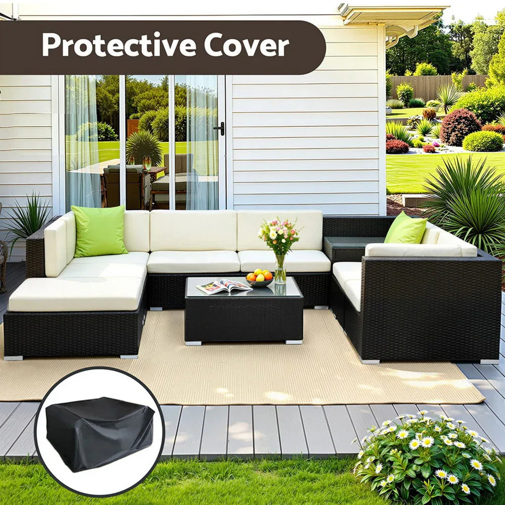 Gardeon 9-Piece Outdoor Sofa Set Wicker Couch Lounge Setting Cover - Mekamart Australia