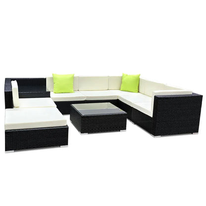 Gardeon 9-Piece Outdoor Sofa Set Wicker Couch Lounge Setting 7 Seater - Mekamart Australia
