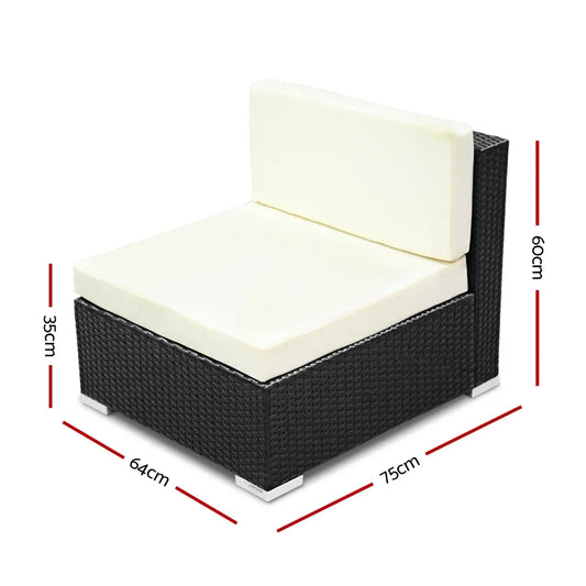 2PC Gardeon Outdoor Furniture Sofa Set Wicker Rattan Garden Lounge Chair Setting - Mekamart Australia