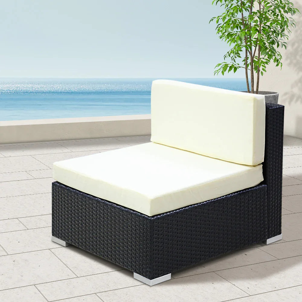 2PC Gardeon Outdoor Furniture Sofa Set Wicker Rattan Garden Lounge Chair Setting - Mekamart Australia