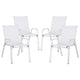 Gardeon 4PC Outdoor Dining Chairs Stackable Lounge Chair Patio Furniture White - Mekamart Australia