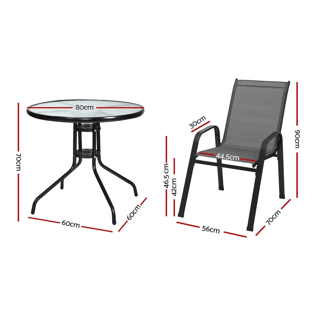 Gardeon Outdoor Dining Set Table and Chairs Patio Garden Furniture Bistro Set - Mekamart Australia