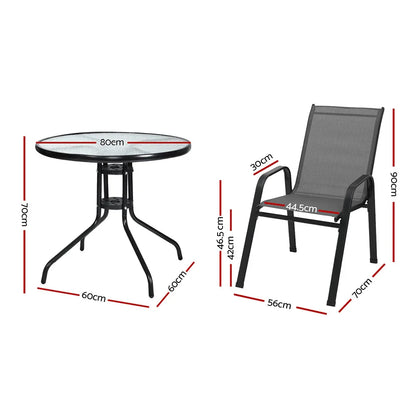 Gardeon Outdoor Dining Set Table and Chairs Patio Garden Furniture Bistro Set - Mekamart Australia