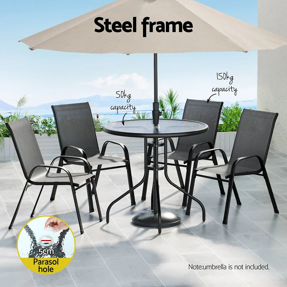 Gardeon Outdoor Dining Set Table and Chairs Patio Garden Furniture Bistro Set - Mekamart Australia