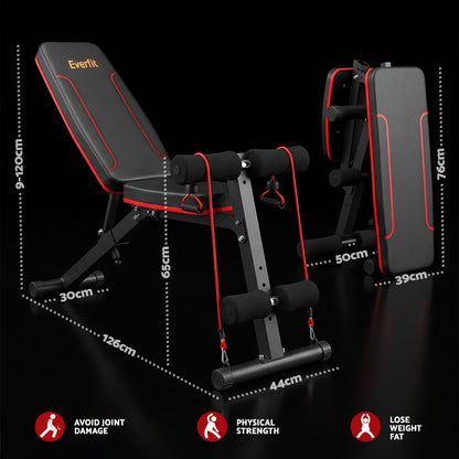 Everfit Weight Bench Adjustable FID Bench Press Home Gym 150kg Capacity