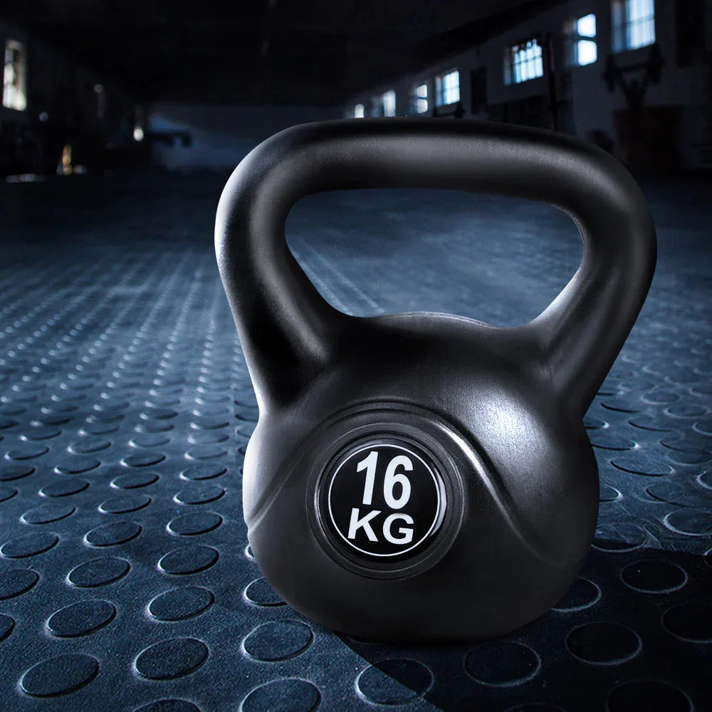 Everfit 16kg Kettlebell Set Weight Lifting Bench Dumbbells Kettle Bell Gym Home - Mekamart Australia