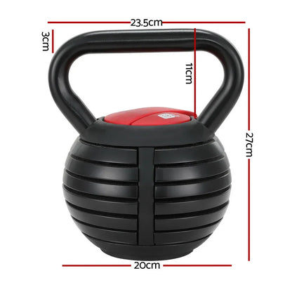 Everfit 18kg Adjustable Kettlebell Set Portable Kettle Bell Weight Dumbbells 10lbs 40lbs - Mekamart Australia