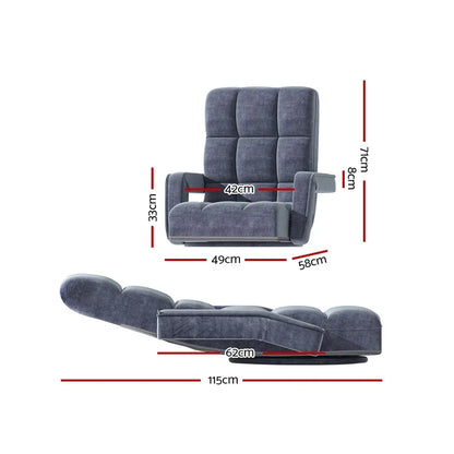 Artiss Floor Chair Lounge Sofa Swivel Charcoal - Mekamart Australia