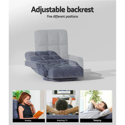 Artiss Floor Chair Lounge Sofa Swivel Charcoal - Mekamart Australia