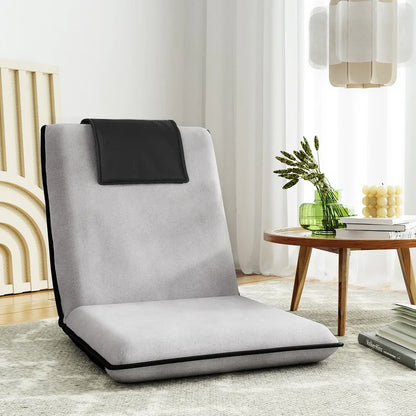 Artiss Floor Lounge Sofa Bed Couch Recliner Chair Folding Chair Cushion Grey - Mekamart Australia