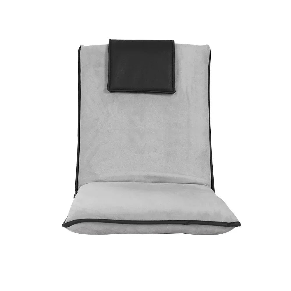 Artiss 4X Floor Lounge Sofa Bed Floor Cushion Velvet Grey - Mekamart Australia