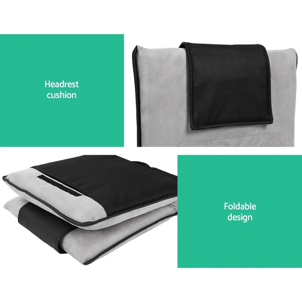Artiss 4X Floor Lounge Sofa Bed Floor Cushion Velvet Grey - Mekamart Australia