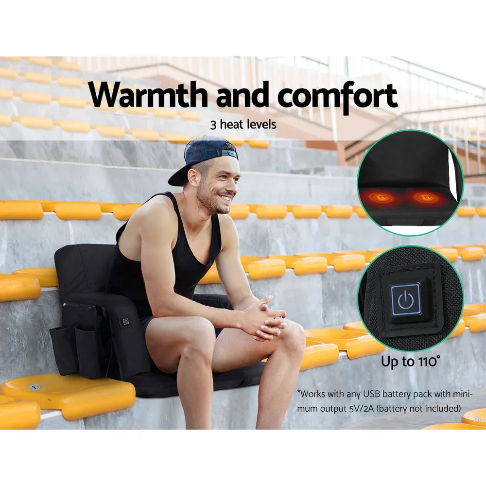 Artiss Lounge Sofa Bed With Armrest Heated Floor Recliner Futon Couch Folding Chair Cushion - Mekamart Australia