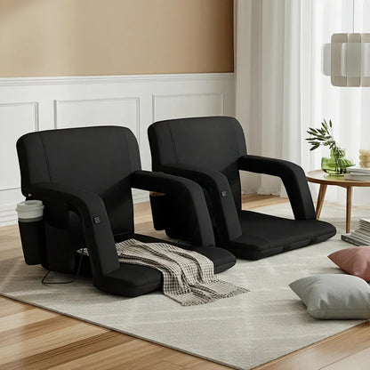 Artiss 2X Floor Lounge Sofa Bed With Armrest Heated Cushion - Mekamart Australia