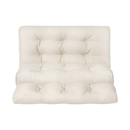 Artiss Floor Lounge Sofa Bed 2 Seater Pillow Leather White - Mekamart Australia