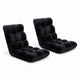 Artiss 2X Lounge Sofa Bed Flannel Fabric Black - Mekamart Australia