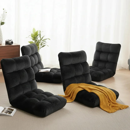 Artiss 4X Lounge Sofa Bed Flannel Fabric Black - Mekamart Australia