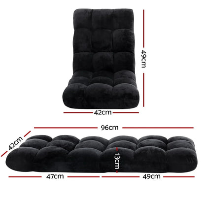 Artiss 4X Lounge Sofa Bed Flannel Fabric Black - Mekamart Australia