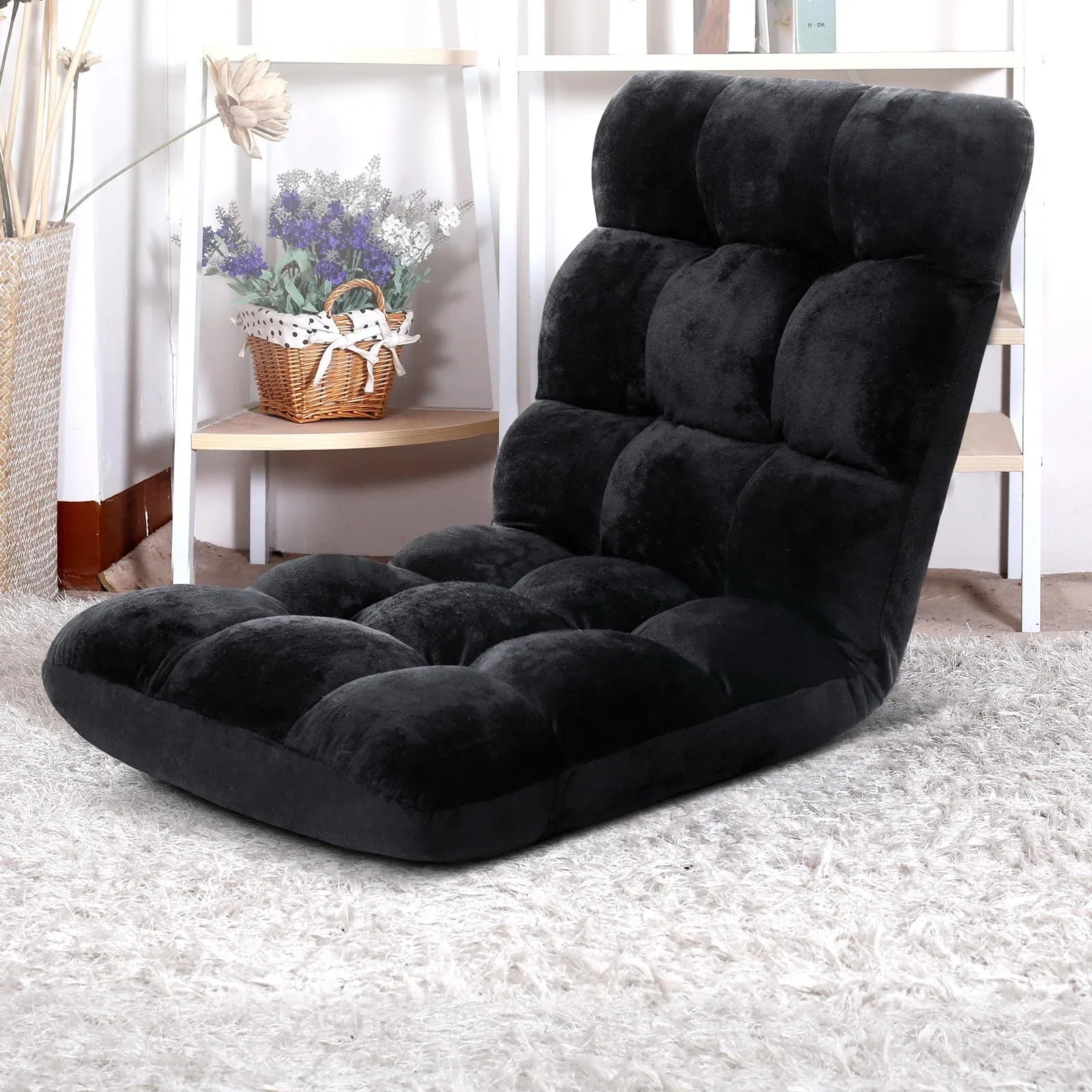 Artiss 4X Lounge Sofa Bed Flannel Fabric Black - Mekamart Australia