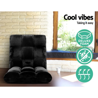 Artiss 4X Lounge Sofa Bed Flannel Fabric Black - Mekamart Australia