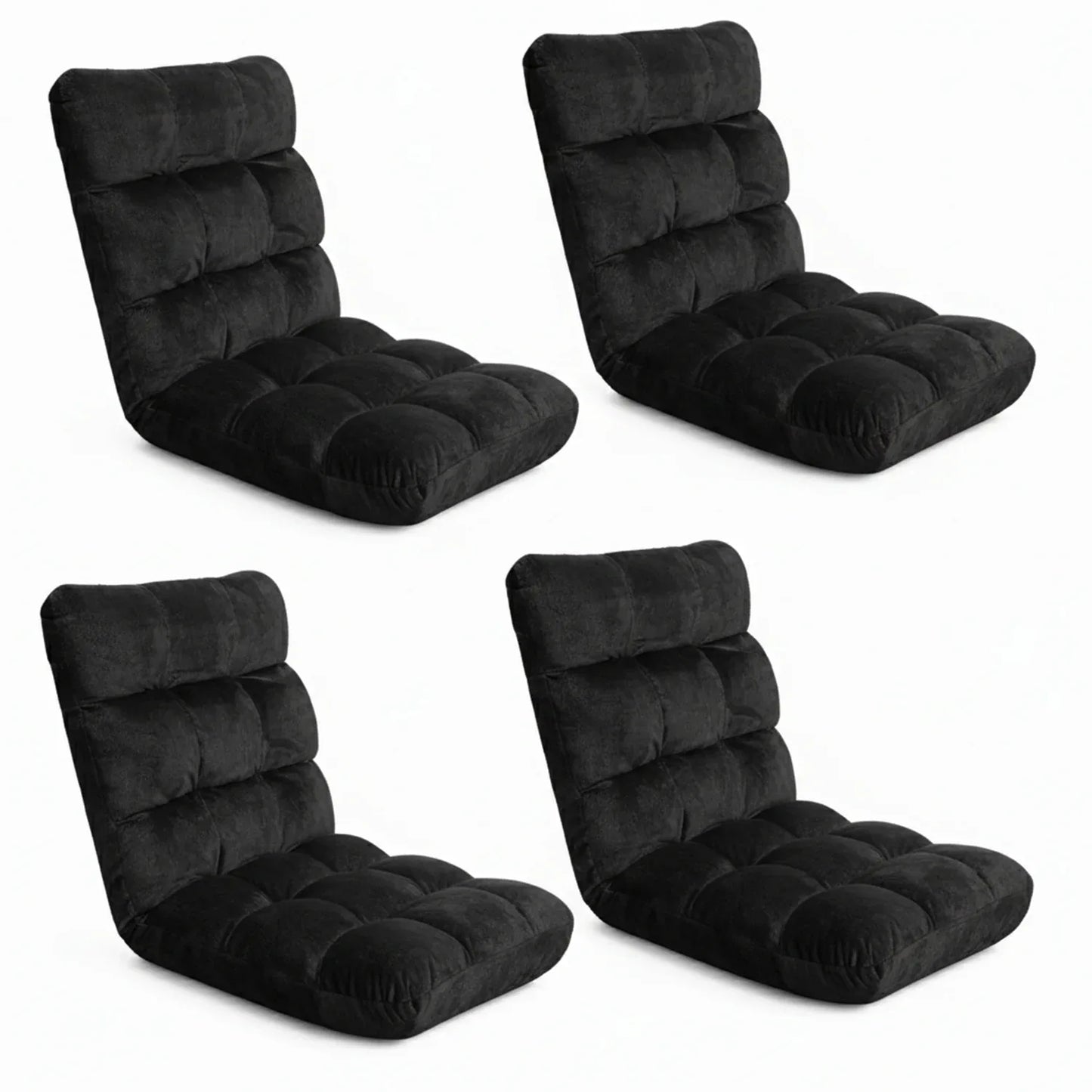 Artiss 4X Lounge Sofa Bed Flannel Fabric Black - Mekamart Australia
