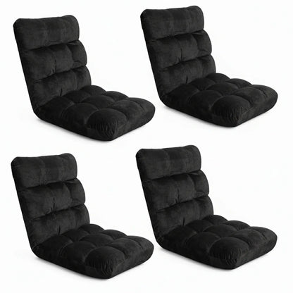 Artiss 4X Lounge Sofa Bed Flannel Fabric Black - Mekamart Australia