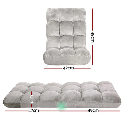 Artiss 4X Lounge Sofa Bed Flannel Fabric Grey - Mekamart Australia