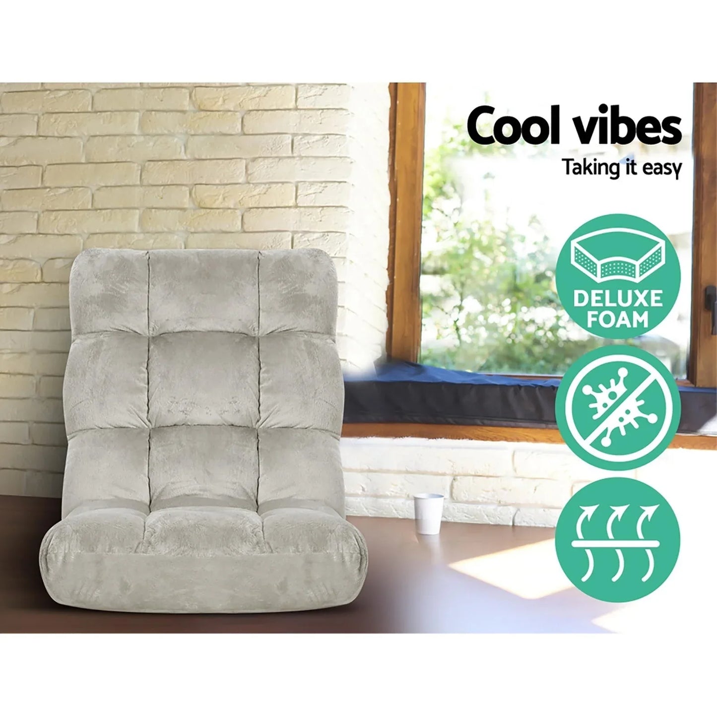 Artiss 4X Lounge Sofa Bed Flannel Fabric Grey - Mekamart Australia