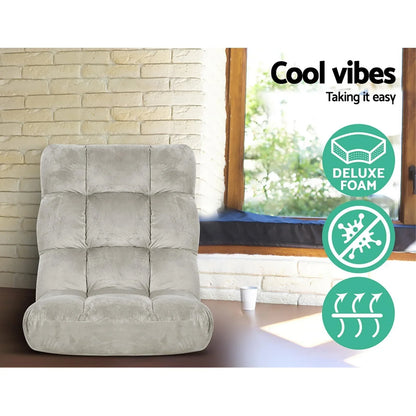 Artiss 4X Lounge Sofa Bed Flannel Fabric Grey - Mekamart Australia