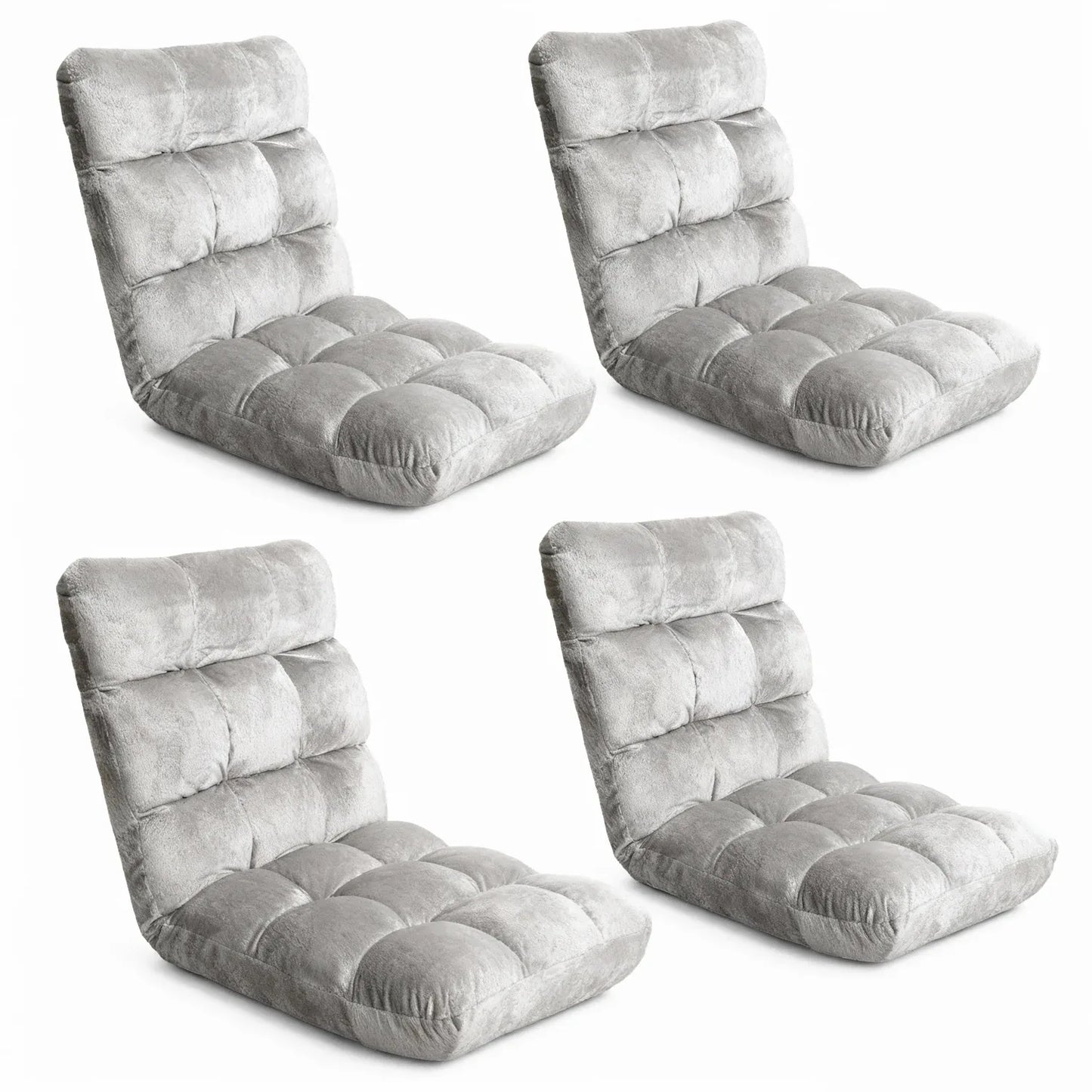 Artiss 4X Lounge Sofa Bed Flannel Fabric Grey - Mekamart Australia