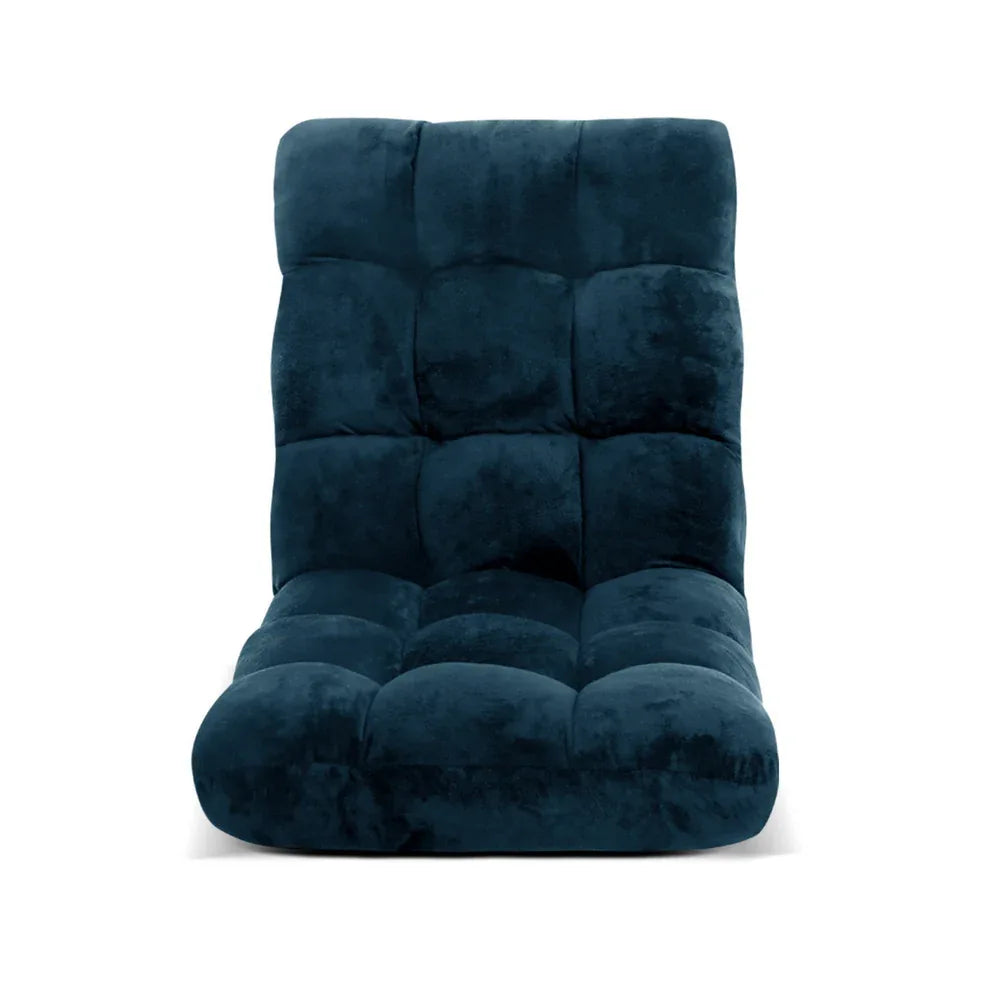 Artiss Floor Lounge Sofa Bed Flannel Fabric Navy - Mekamart Australia