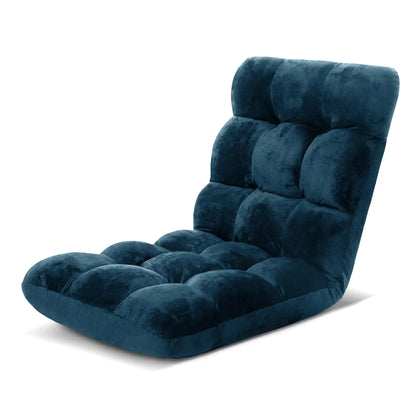 Artiss Floor Lounge Sofa Bed Flannel Fabric Navy - Mekamart Australia