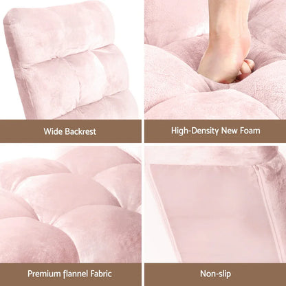 Artiss Floor Lounge Sofa Bed Flannel Fabric Pink - Mekamart Australia