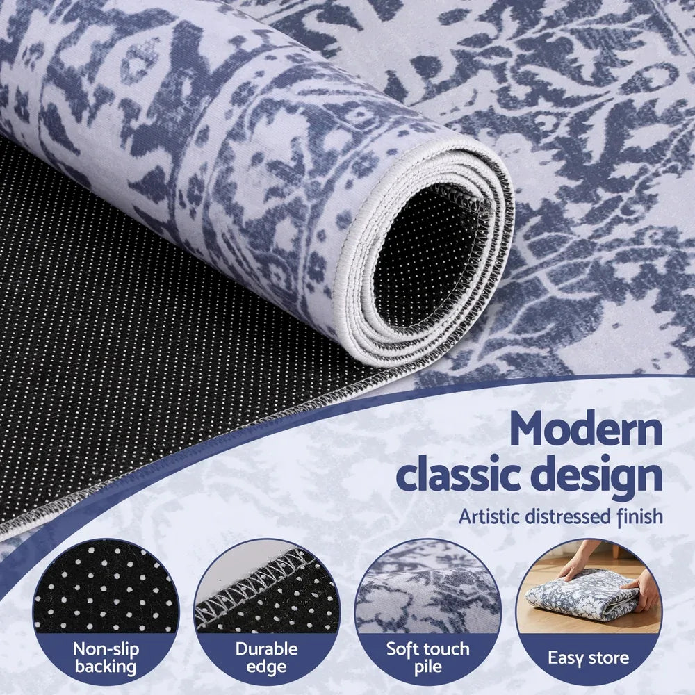 Artiss Hallway Runner Rug 80x180cm Soft Velvet Washable Modern Kitchen Mat - Mekamart Australia