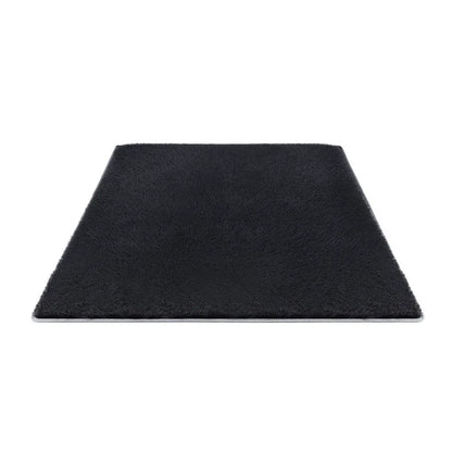 Artiss Floor Rug 140x200cm Plush Area Shaggy Rug Living Room Bedroom Carpet Black - Mekamart Australia