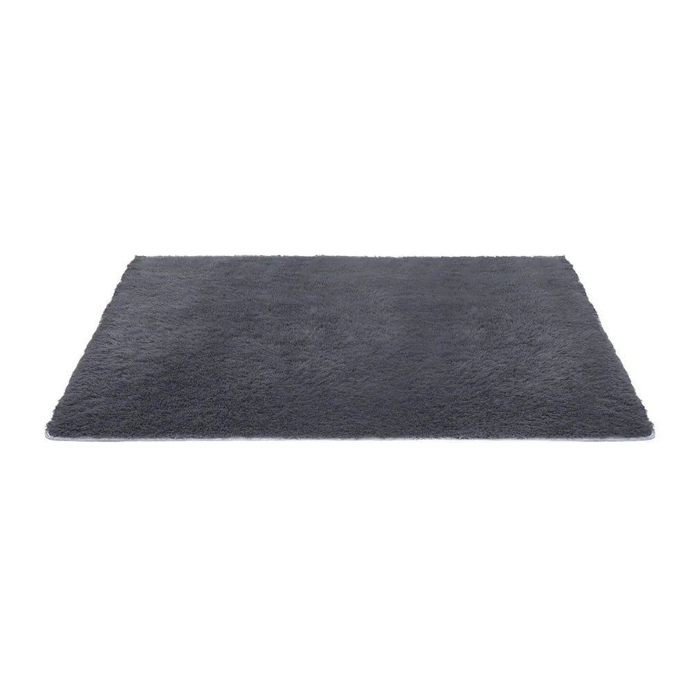 Artiss Floor Rug 140x200cm Plush Area Shaggy Rug Living Room Bedroom Carpet Grey - Mekamart Australia