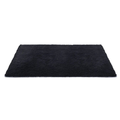 Artiss Floor Rug 160x230cm Plush Area Shaggy Rug Living Room Bedroom Carpet Black - Mekamart Australia