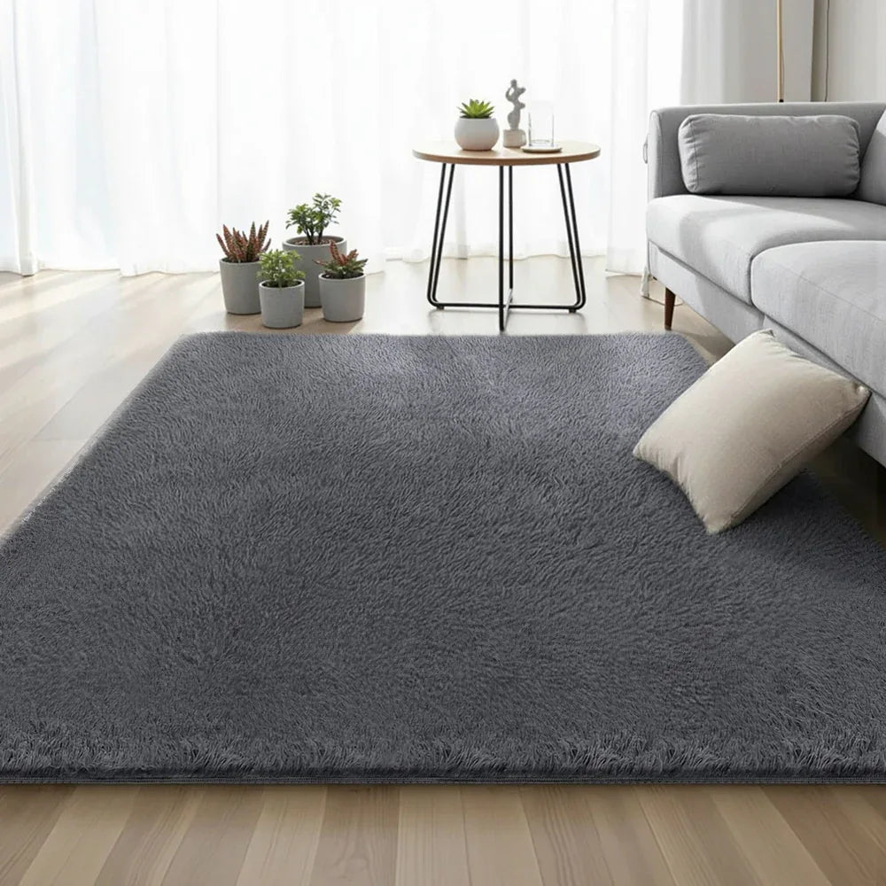 Artiss Floor Rug 160x230cm Plush Area Shaggy Rug Living Room Bedroom Carpet Grey - Mekamart Australia